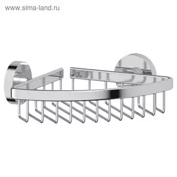 Угловая полочка-решётка, ширина 18 см, хром