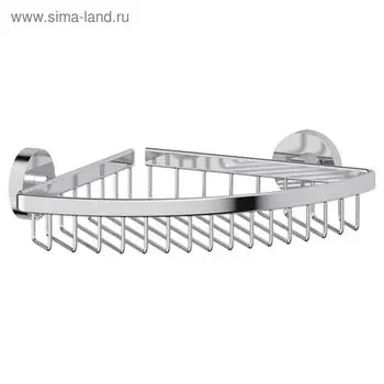 Угловая полочка-решётка, ширина 23 см, цвет хром
