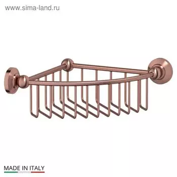 Угловая полочка-решётка, ширина 23 см, цвет античная медь