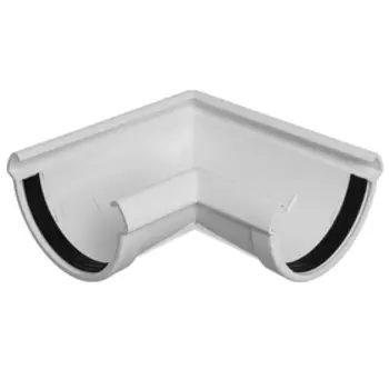 Угол водосточного желоба DCKE LUX, 90°, цвет пломбир