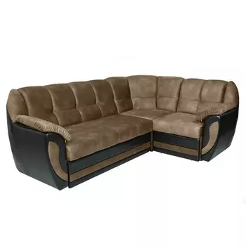 Угловой диван «Афина», механизм дельфин, правый, велюр, цвет бежевый