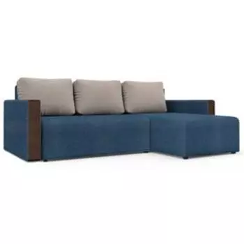 Угловой диван «Алиса 3», еврокнижка, savana plus denim / savana plus ivory / marvel black