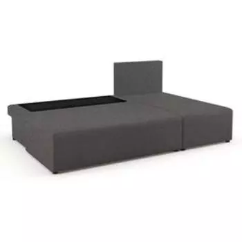 Угловой диван «Алиса», еврокнижка, рогожка bahama/arben, цвет steel