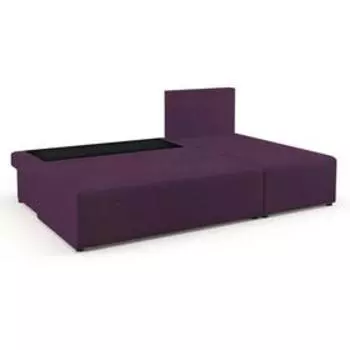 Угловой диван «Алиса», еврокнижка, бельевой ящик, ткань рогожка, цвет bahama violet