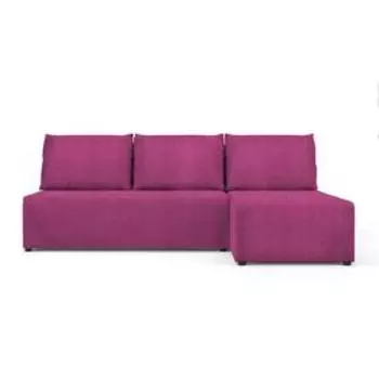 Угловой диван «Алиса», еврокнижка, бельевой ящик, ткань велюр, цвет shaggy fuchsia