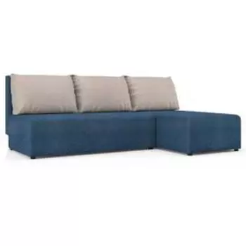 Угловой диван «Алиса», еврокнижка, рогожка, цвет savana plus denim / savana plus ivory