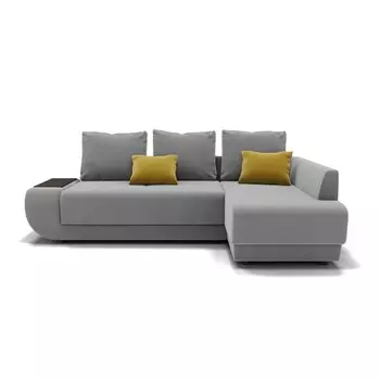 Угловой диван «Анталия», механизм пума, угол правый, велюр, цвет селфи 07 / подушки 08