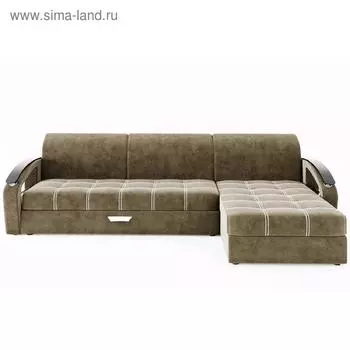 Угловой диван «Дубай 1», угол правый, еврокнижка, МДФ венге, цвет селфи 03