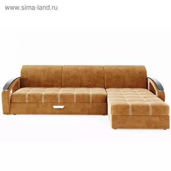 Угловой диван «Дубай 1», угол правый, еврокнижка, МДФ венге, цвет селфи 10