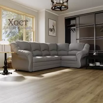 Угловой диван «Хост», ПЗ, механизм венеция, угол универсальный, велюр, цвет квест 014