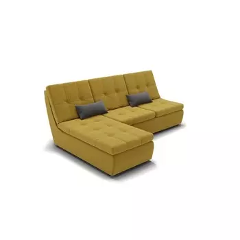 Угловой диван «Калифорния 2», механизм пума, универсальный, велюр, селфи 08 / подушки 07