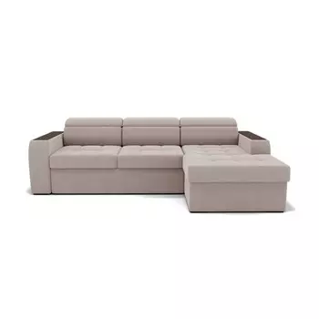 Угловой диван «Манчестер», механизм венеция, угол правый, велюр, цвет селфи 01