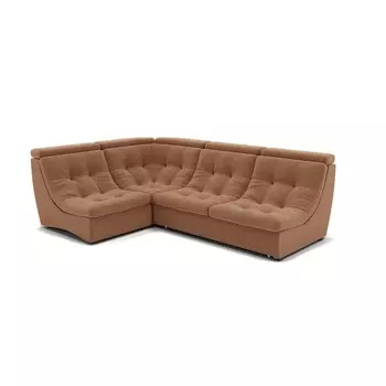 Угловой диван «Монако 3», механизм венеция, угол левый, велюр, цвет селфи 10