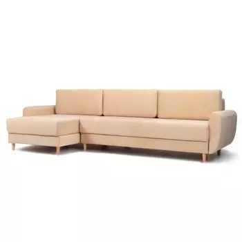Диван угловой «Неаполь», механизм еврокнижка, левый угол, велюр, цвет бежевый