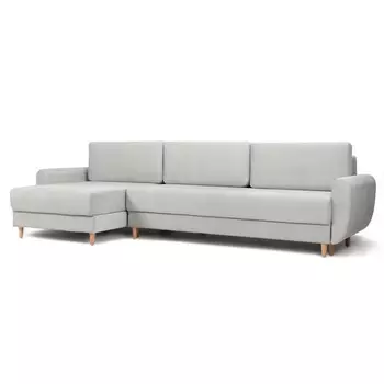 Диван угловой «Неаполь», механизм еврокнижка, левый угол, велюр, цвет серый