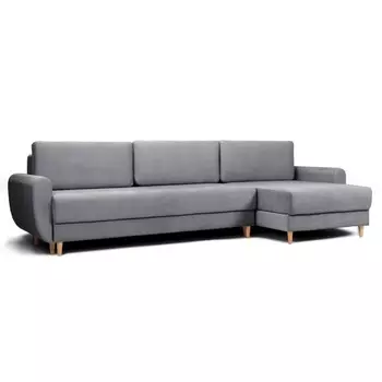 Диван угловой «Неаполь», механизм еврокнижка, правый угол, велюр, цвет графит