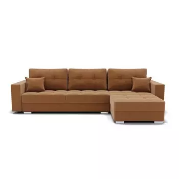 Угловой диван «Талисман 3», механизм пантограф, угол правый, велюр, цвет селфи 10