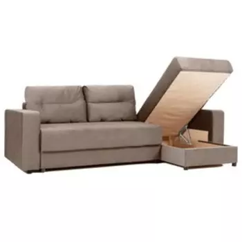 Диван угловой «Виват», механизм еврокнижка, универсальный, велюр, цвет бежевый