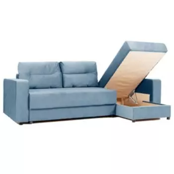 Диван угловой «Виват», механизм еврокнижка, универсальный, велюр, цвет синий