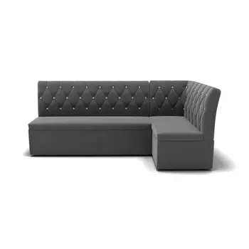 Угловой кухонный диван «Чикаго», угол правый, велюр, цвет селфи 07