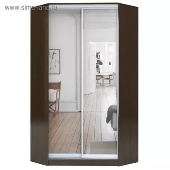 Шкаф – купе угловой «Хит – У – 22 – 4 – 55», с зеркалом, 110011002200 мм, цвет венге цаво