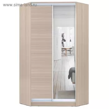 Шкаф – купе угловой «Хит – У – 22 – 4 – 15», с зеркалом, 110011002200 мм, цвет ясень шимо светлый