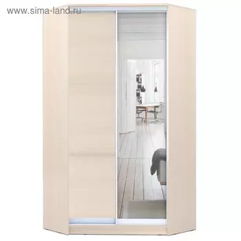 Угловой шкаф-купе Хит-У-22-4-15, 110011002200 мм, ЛДСП/зеркало, цвет дуб молочный