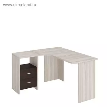 Угловой стол, 1200 1300 770 мм, левый угол, цвет карамель/венге