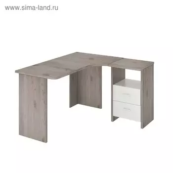 Угловой стол, 1200 1300 770 мм, правый угол, цвет нельсон/белый