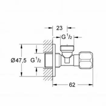 Угловой вентиль GROHE 1/2" х 1/2" 10 шт в комплекте