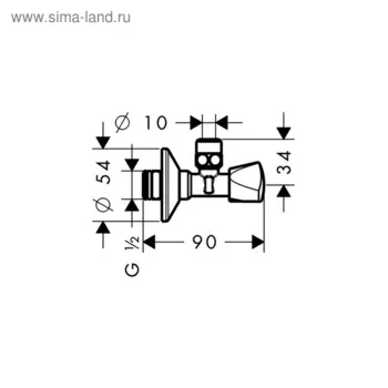 Угловой вентиль Hansgrohe Angle Valve E 1/2 13902000