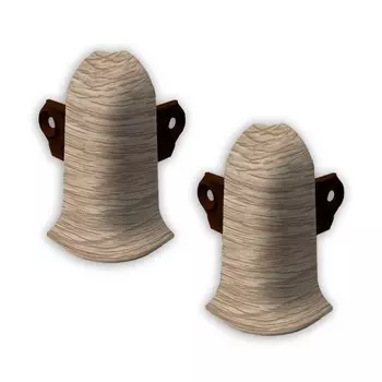 Угол наружный Лексида 55мм с крепежом Дуб беленый (2шт/блистер)