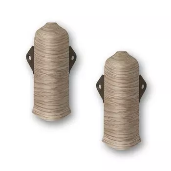 Угол наружный Лексида 80мм с крепежом Дуб беленый (2шт/блистер)