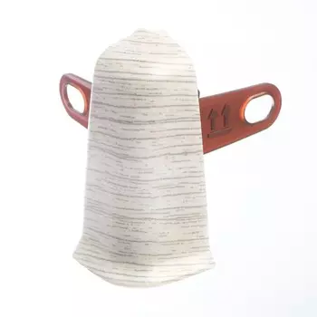 Угол наружный (внешний) «Деконика», с крепежом для плинтуса, 55 мм, 253 ясень серый