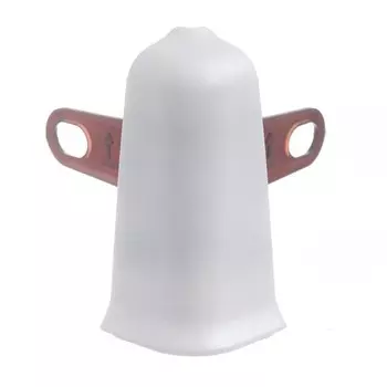 Угол наружный (внешний) для плинтуса «Деконика», с крепежом, 55 мм, цвет 001 белый