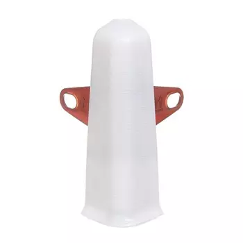 Угол наружный (внешний) с крепежом для плинтуса «Деконика», 85 мм, 001 белый