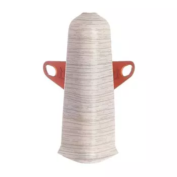 Угол наружный (внешний) с крепежом для плинтуса «Деконика», 85 мм, 253 ясень серый