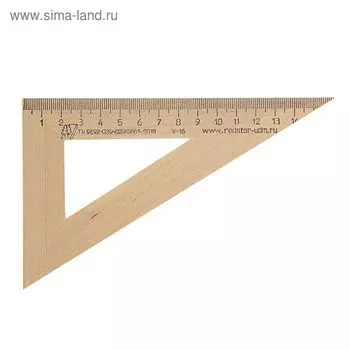 Угольник деревянный УЧД 30° х 160 мм "Красная звезда" (Можга) С139, береза (штрихкодированный)