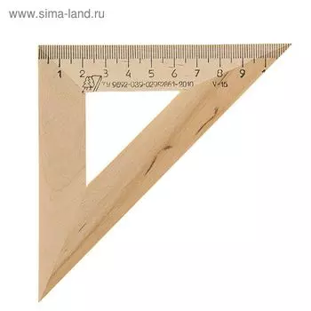 Угольник деревянный УЧД 45° х 110 мм "Красная звезда" (Можга) С138, береза (штрихкодированный)