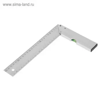 Угольник алюминиевый с уровнем ТУНДРА, 250 мм