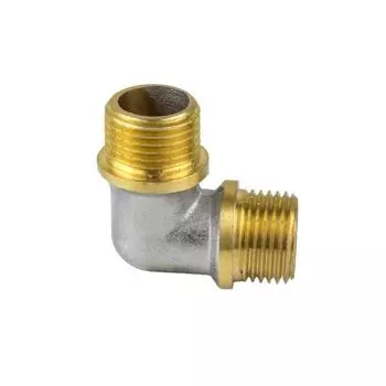 Угольник Aquasfera 9005-01, 1/2", наружная/наружная резьба, никелированная латунь