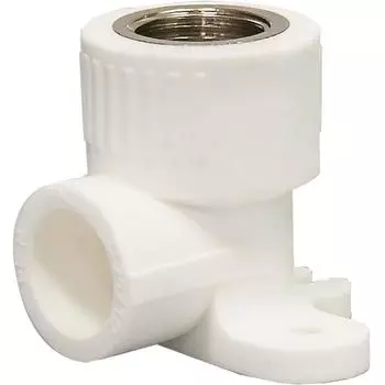 Угольник комбинированный "CTM" ПЛАСТ CPWM2012, d=20 мм x 1/2", наружная резьба, крепление