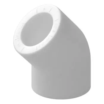 Угольник "ПОЛИТЭК", полипропиленовый, d=50 мм, 45°