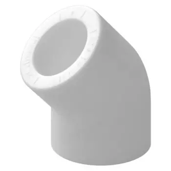 Угольник "ПОЛИТЭК", полипропиленовый, d=63 мм, 45°