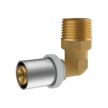 Угольник-пресс RIIFO Omni, 1/2" x 16 мм x 90°, наружная резьба, латунь