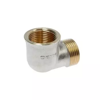 Угольник СТМ, 1 1/4", внутренняя/наружная резьба, никелированная латунь