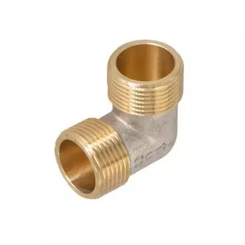 Угольник СТМ, 1/2", наружная резьба, никелированная латунь