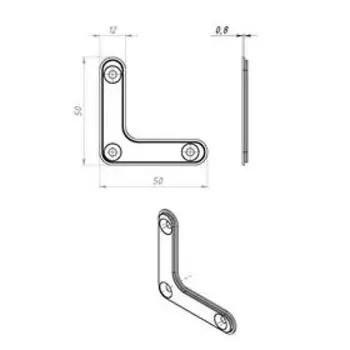 Угольник УГ-50, цинк, в упаковке 1000 шт.