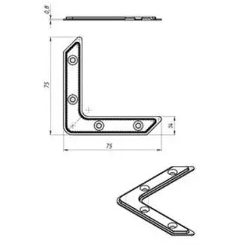 Угольник УГ-75, оцинкованный, крупная фасовка