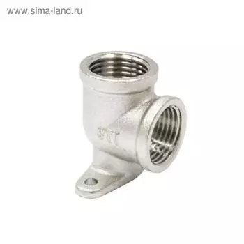 Угольник установочный STI, 1/2", с креплением, никелированная латунь